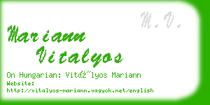 mariann vitalyos business card